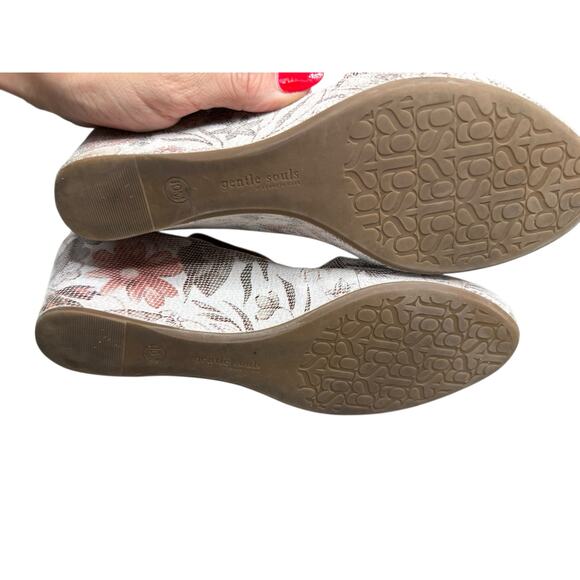 Gentle Souls Wedge Sandals Women 10 Pink Floral Spring - Picture 4 of 7